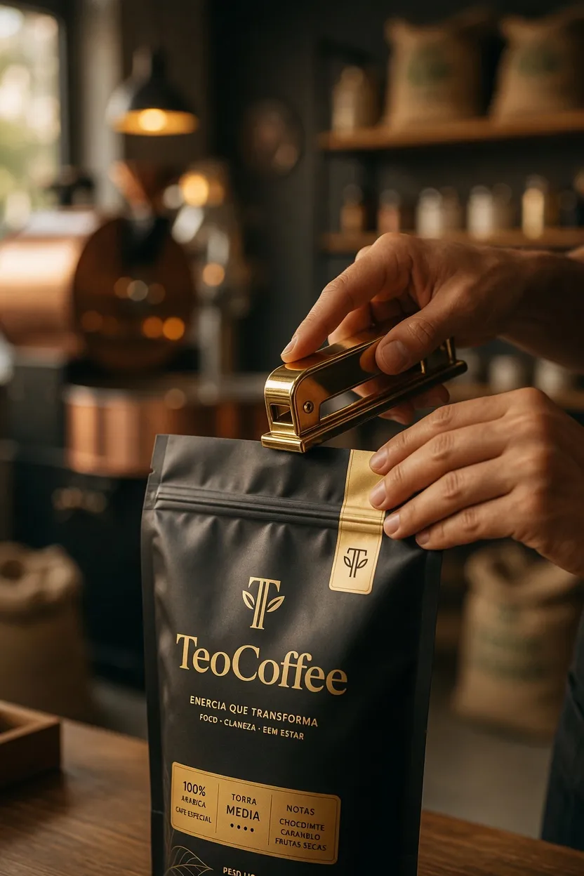 Pacote do TeoCoffee embalado com carinho